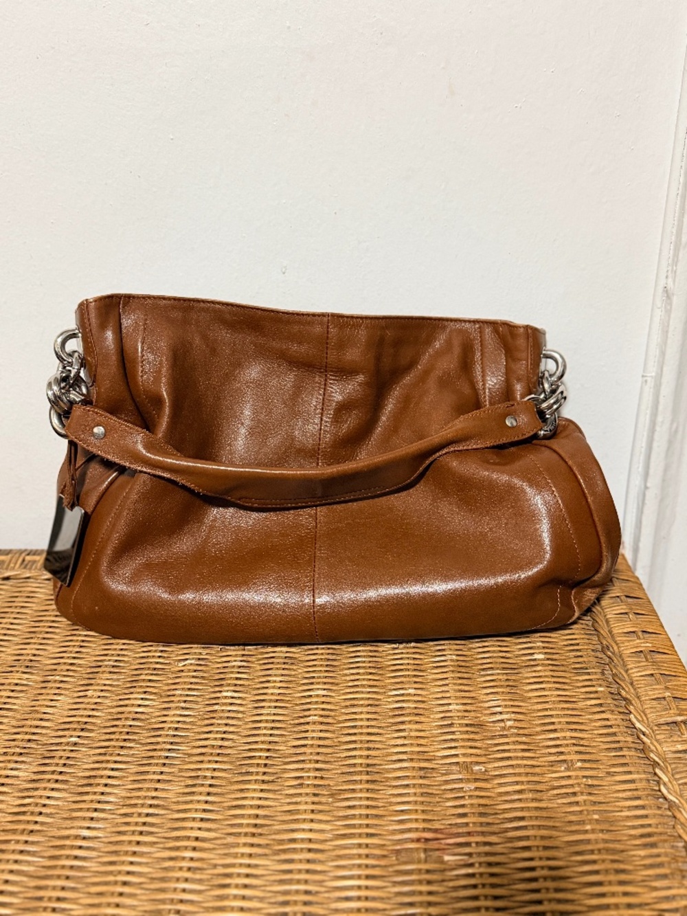 Furla slouchy leather hobo bag.